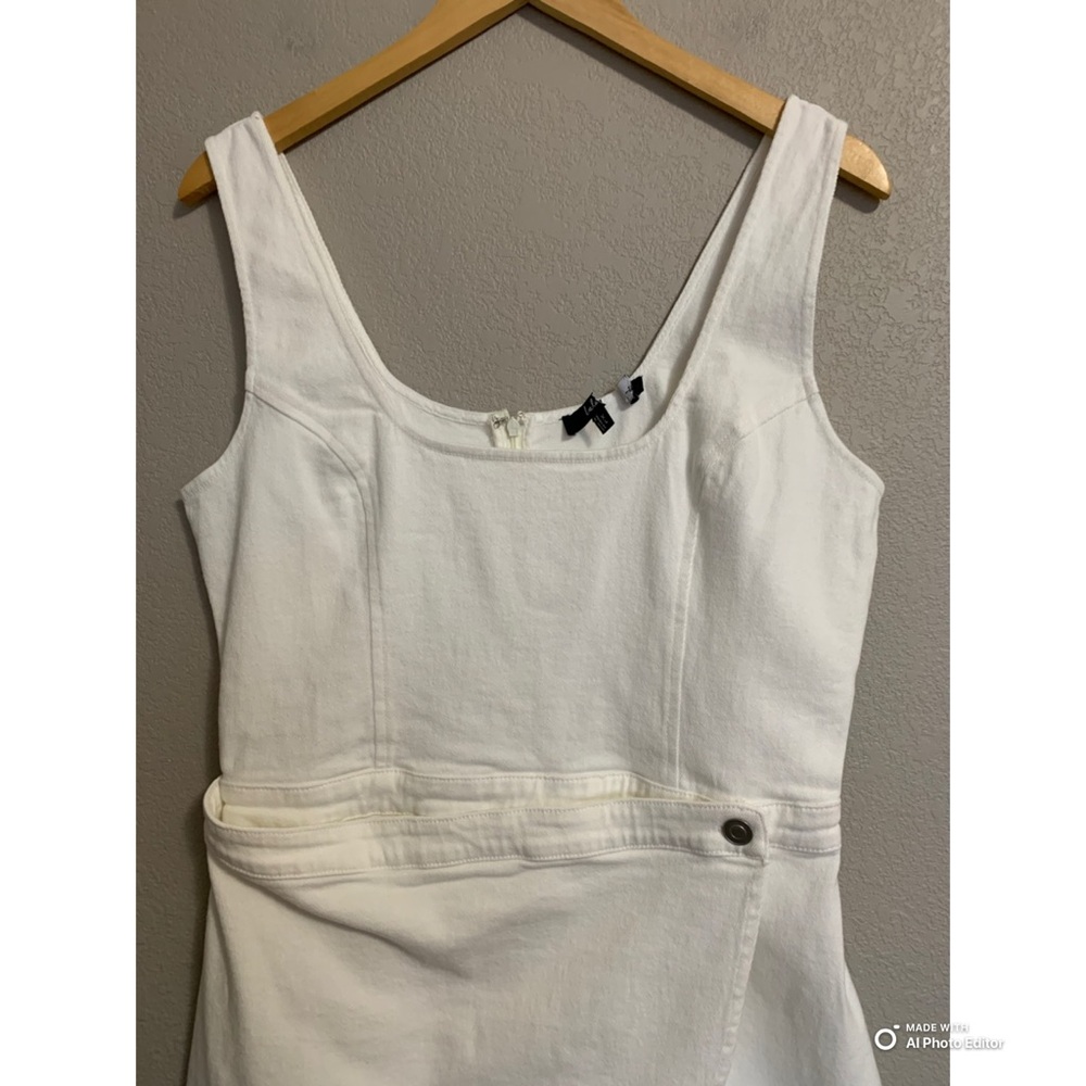 Lulus XL Merima White Denim Wrap Mini Dress NWOT Summer Vacation Casual - Picture 4 of 17